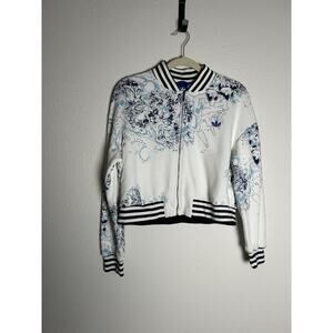 Adidas Originals Blue Floral London Ocean Wave Track Jacket White Size Large